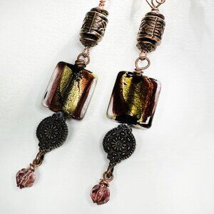 NEW - Handmade - Dangle Earrings in Autumn Shades